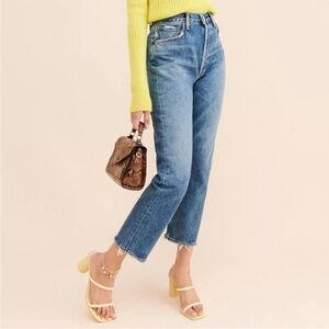 Agolde Riley Jeans Womens Size 25 Blue Preppy Coastal